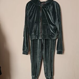 Green Velour Tracksuit